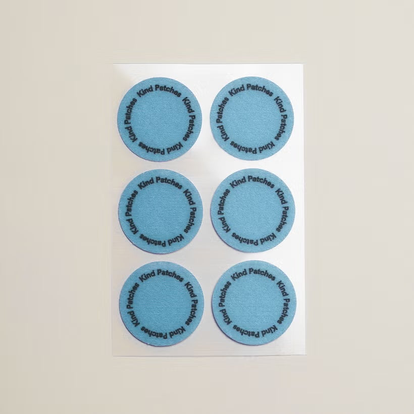 Seis parches circulares azules Kind Patches
